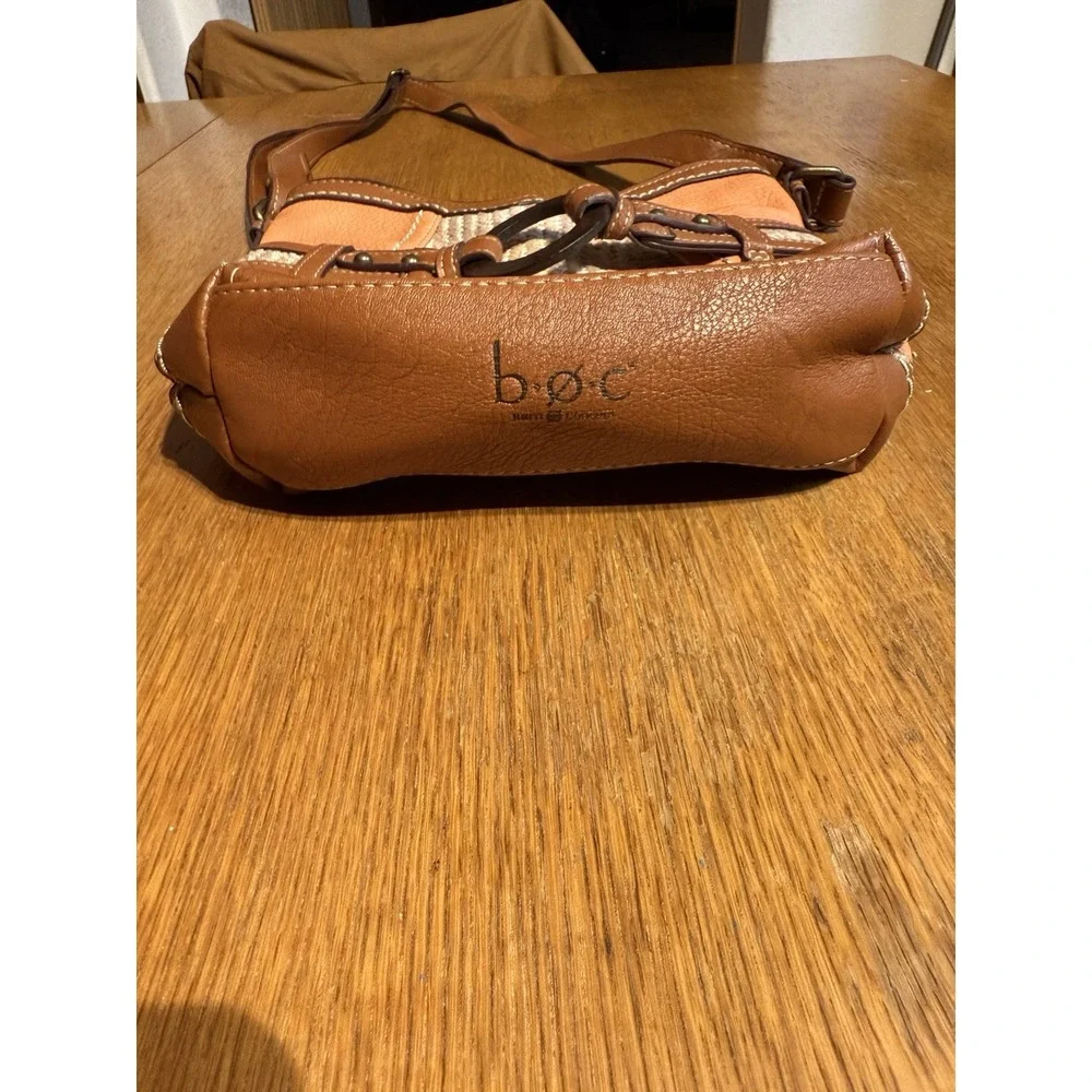 BOC Born Concepts Crossbody‎ Bag Peach Tan Woven Ring Accent Purse Women's